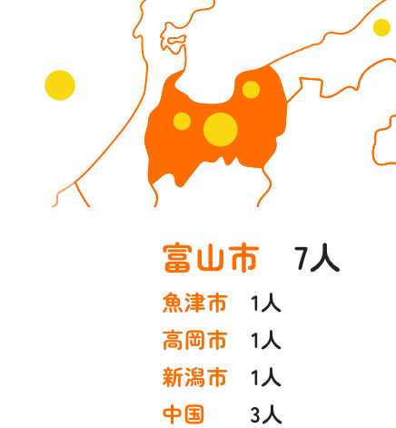 社員の出身エリア